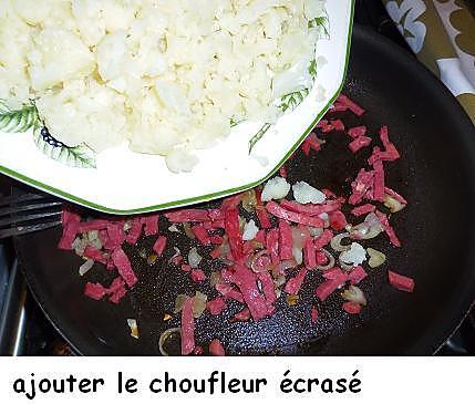 recette Croustillants de chou-fleur au stilton et allumettes de canard