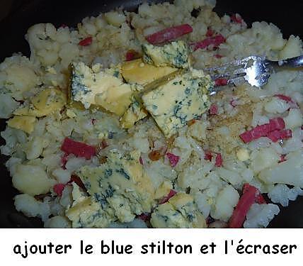 recette Croustillants de chou-fleur au stilton et allumettes de canard