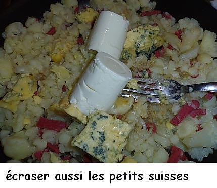 recette Croustillants de chou-fleur au stilton et allumettes de canard