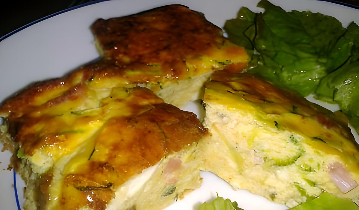 recette Fritatta à la courgette/feta et dés de jambon