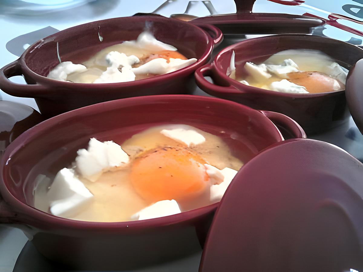 recette Oeuf cocotte aux 3 fromages