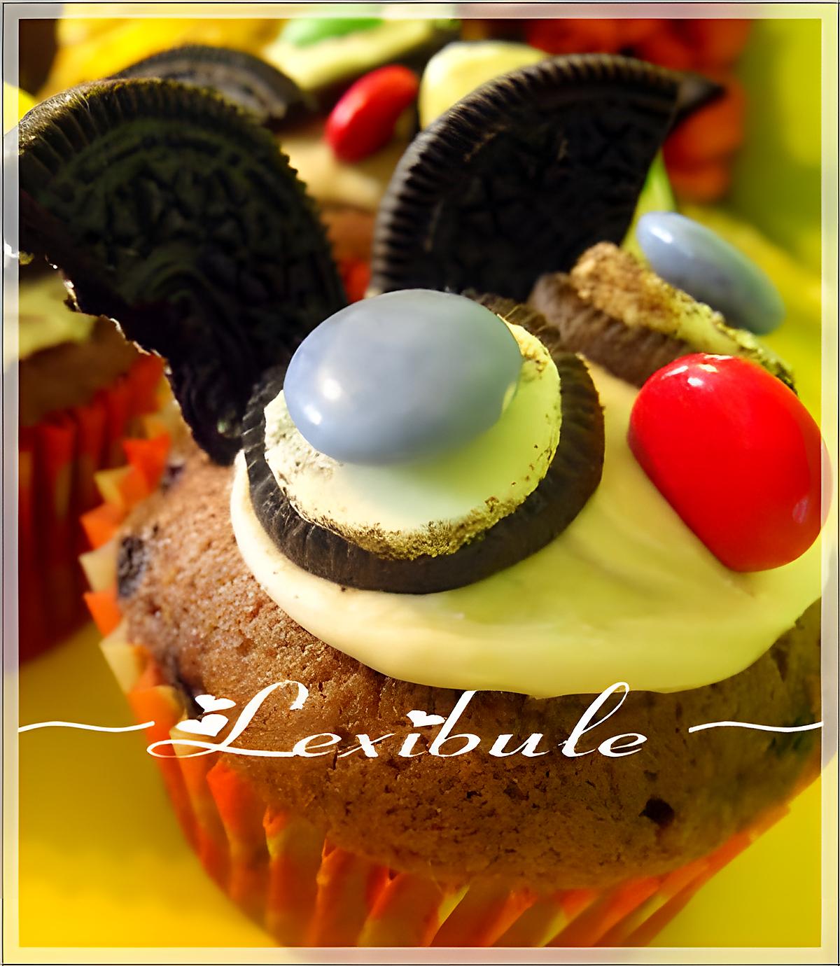 recette Cupcakes au chocolat et bleuets rigolos