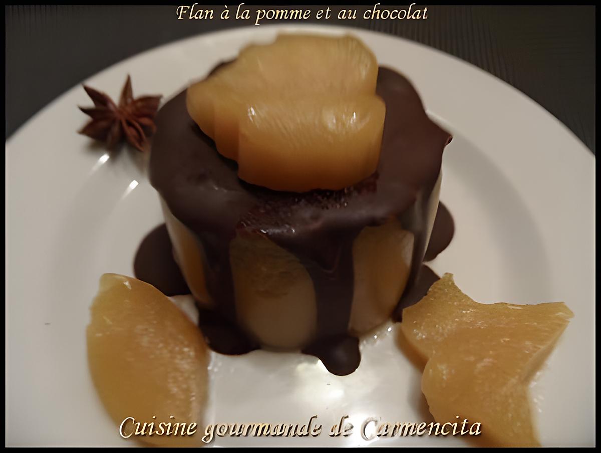 recette Flan à la pomme et au chocolat