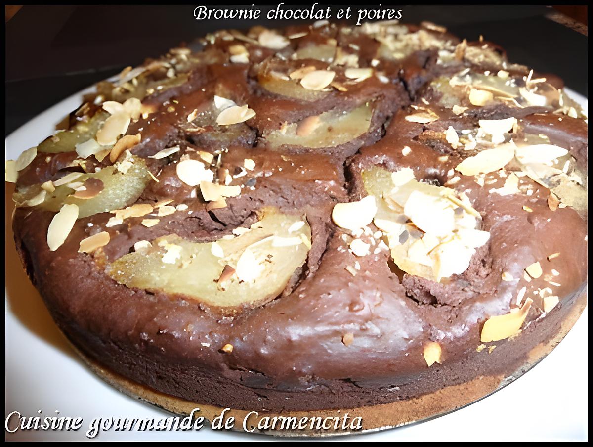 recette Brownie chocolat et poires