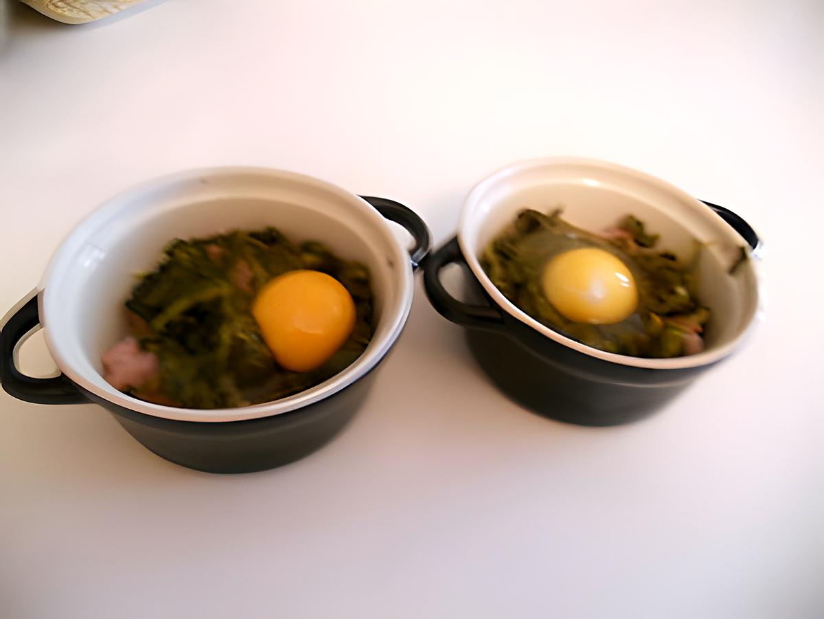 recette Oeuf cocotte epinard des de jambon