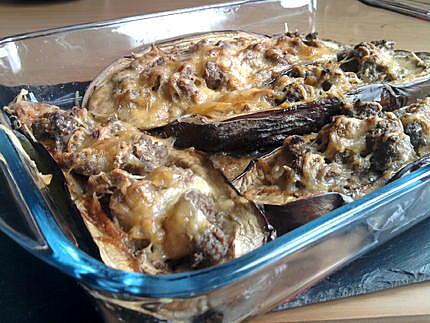 recette Aubergines farcies façon moussaka aux 4 epices