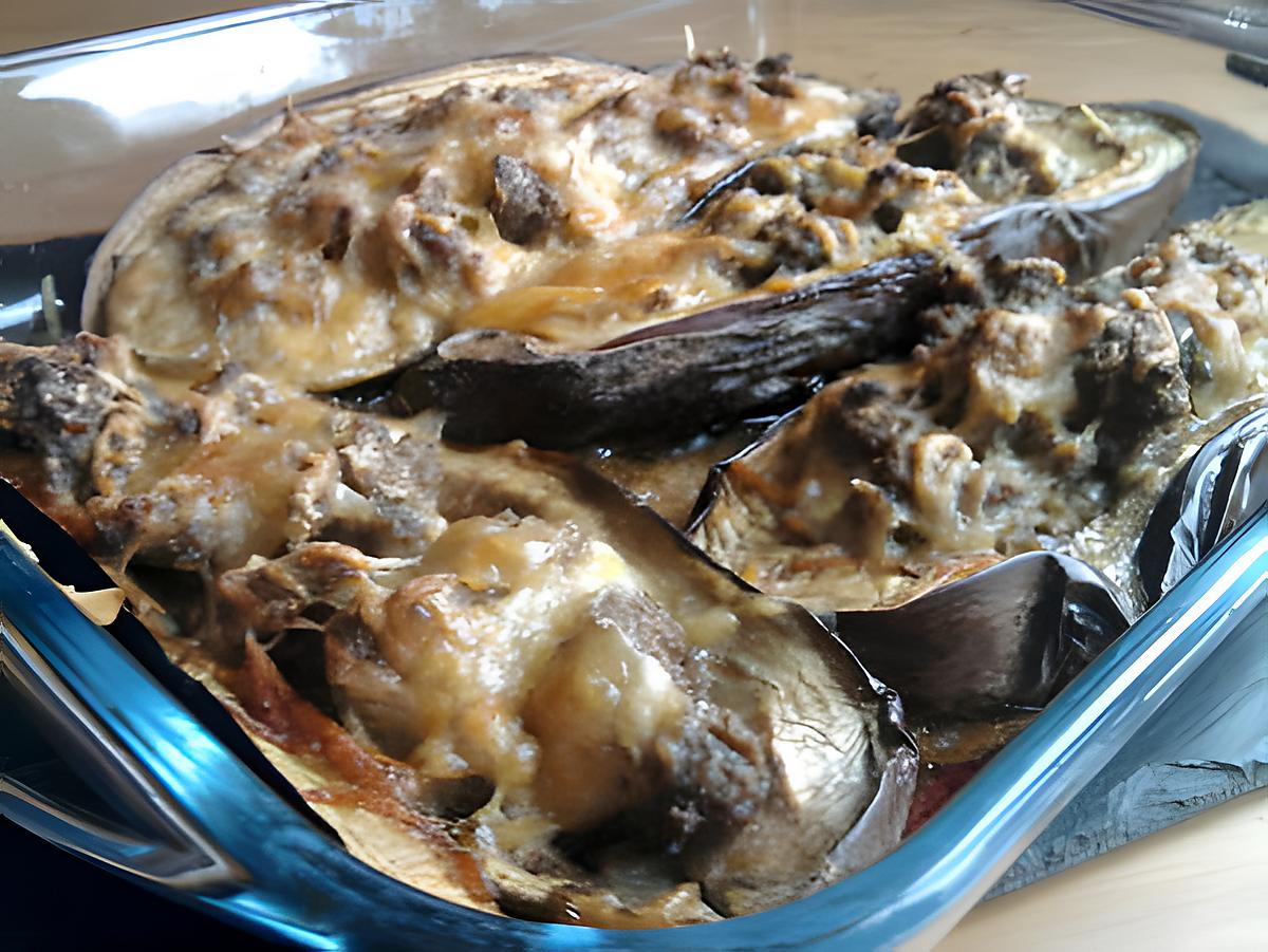 recette Aubergines farcies façon moussaka aux 4 epices