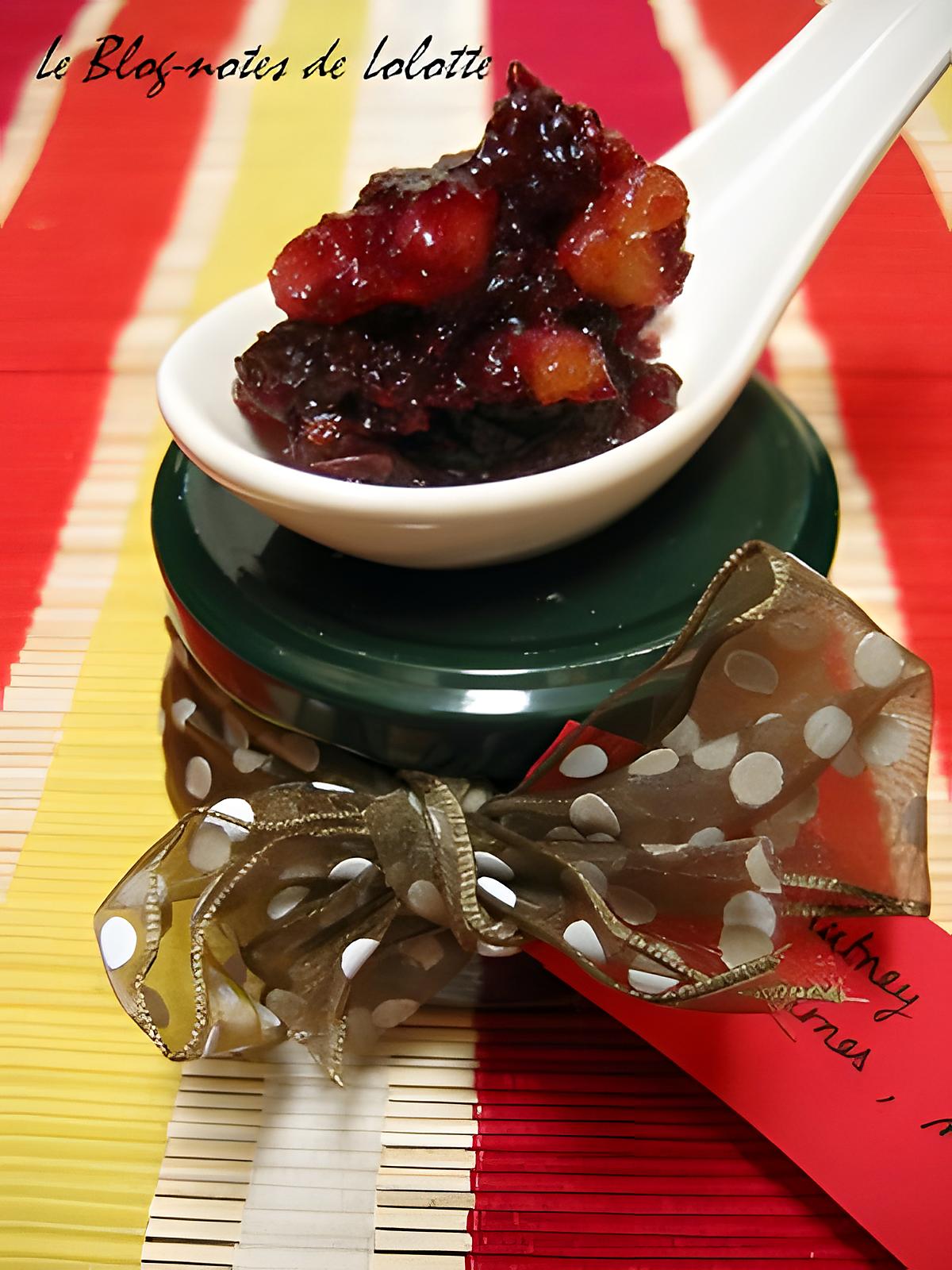 recette Chutney cranberries, raisins, pommes et noix de Pécan