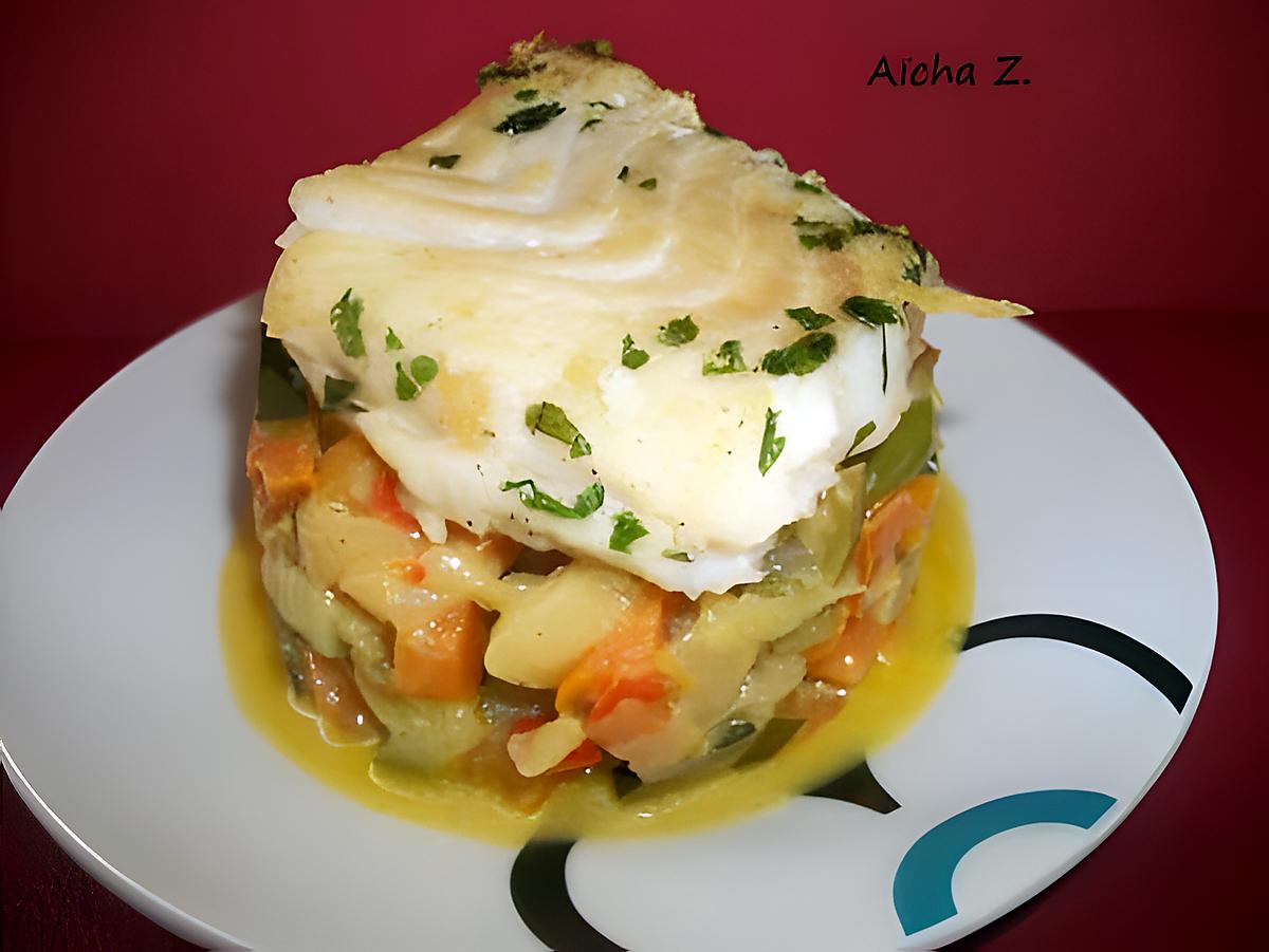 recette Dos de cabillaud poêlé et petits légumes