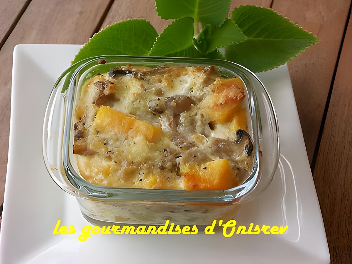recette Gratin potimarron-champignons