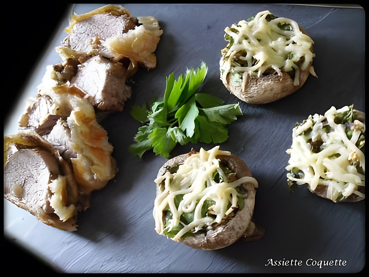 recette Filet Mignon en Croute et Champignon farci au beurre persillé