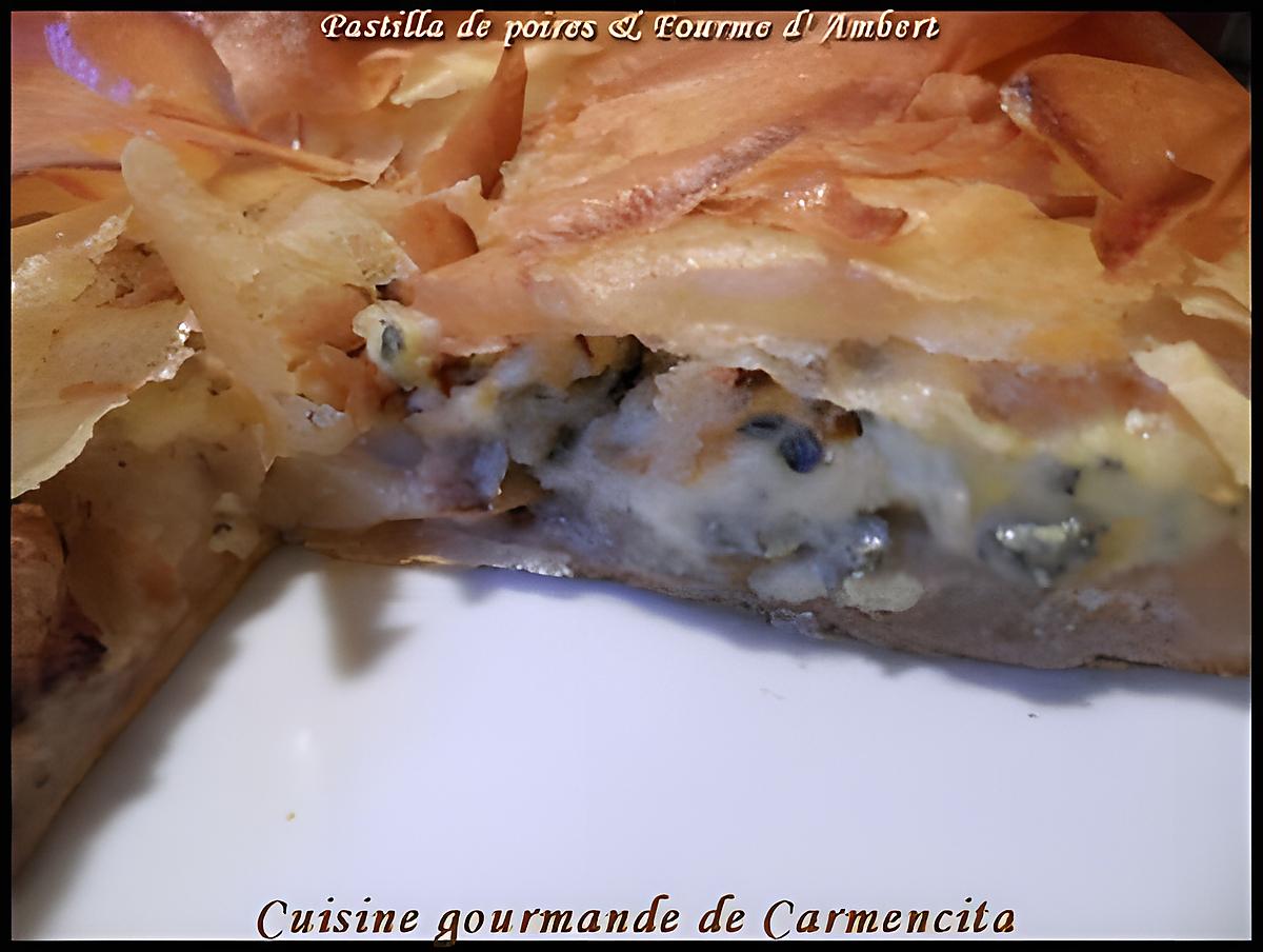 recette Pastilla poires et fourme d'Ambert