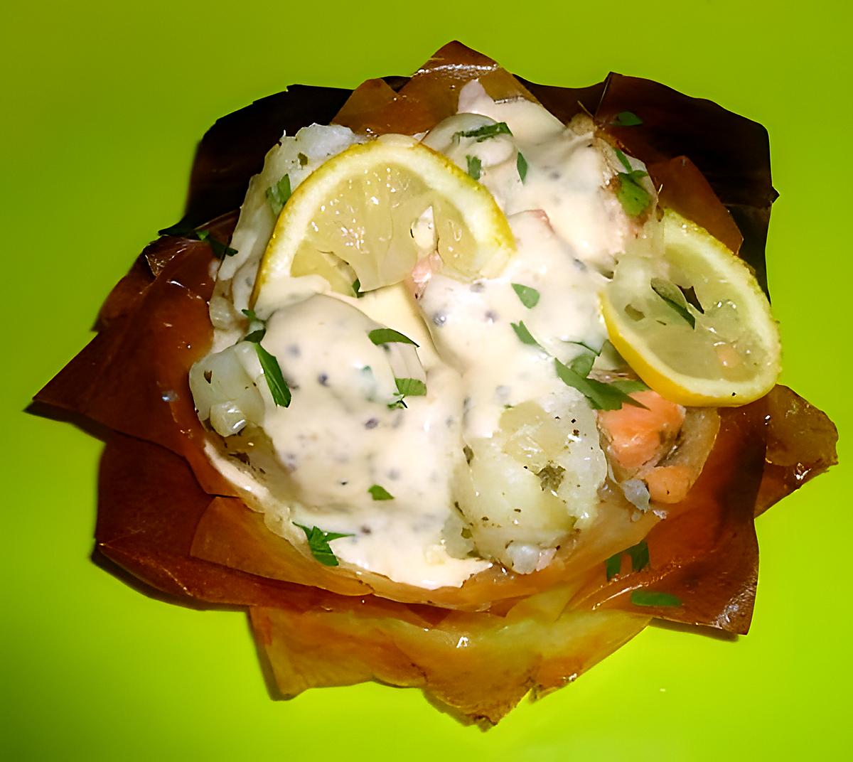 recette COQUILLES FEUILLETEES AU POISSON