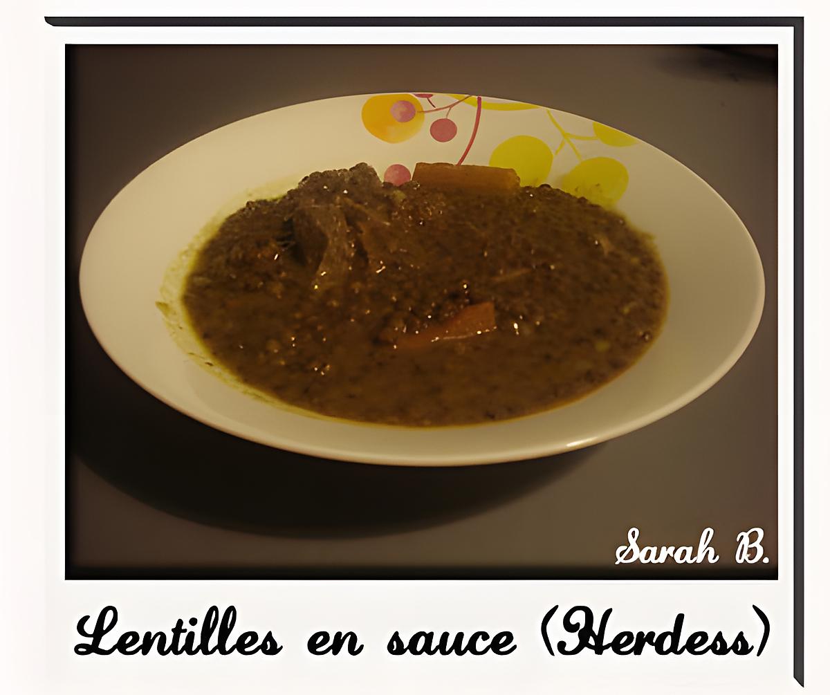recette Lentilles en sauce (Lerdess)
