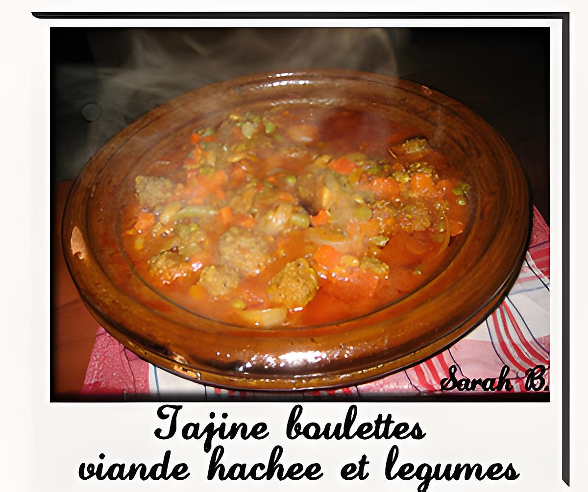 recette Tagine boulettes viande hachée & légumes