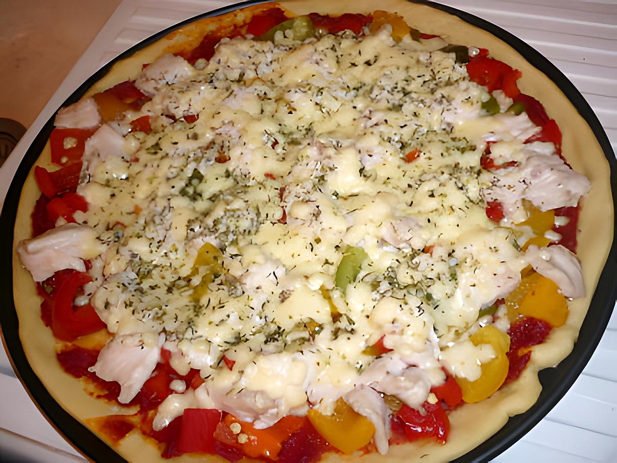 recette Pizza dinde poivron