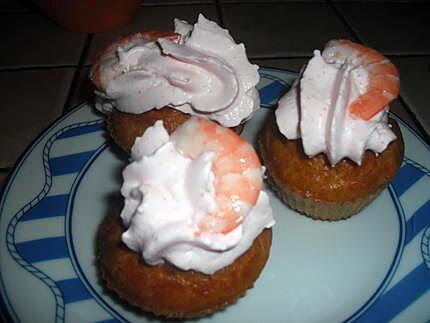 recette Cupcakes crevettes, chantilly au tarama