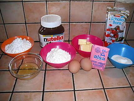 recette Cupcakes aux chocobons coeur fondant au nutella