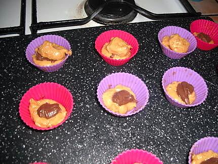 recette Cupcakes aux chocobons coeur fondant au nutella