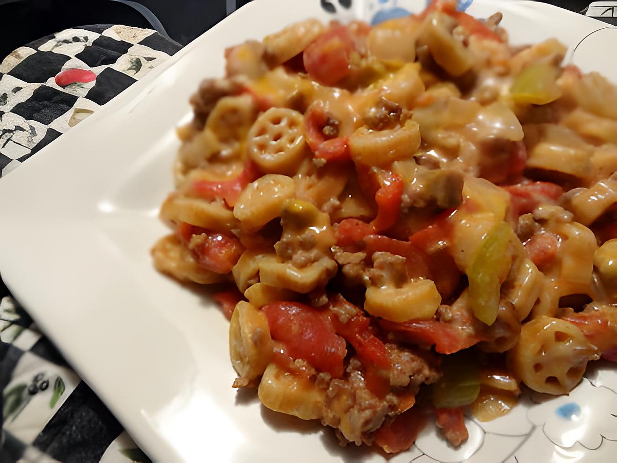 recette Macaroni au fromage et boeuf en casserole