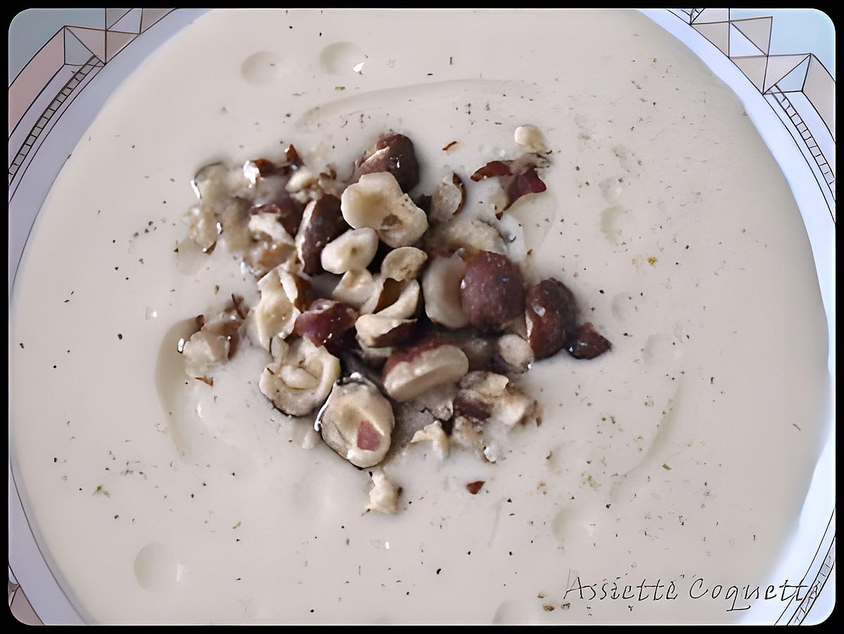 recette Velouté de topinambours aux brisures de noisettes