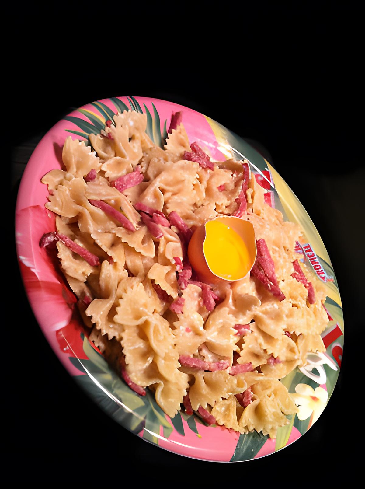 recette Farfalle a la carbonara !