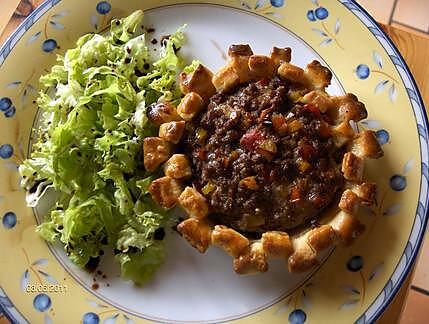 recette Tartelette de Steak Haché (tomate et poivron)