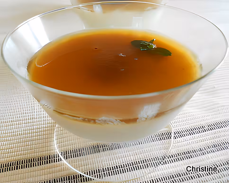 recette Flan menthe fraîche et sa gelée de thé vert
