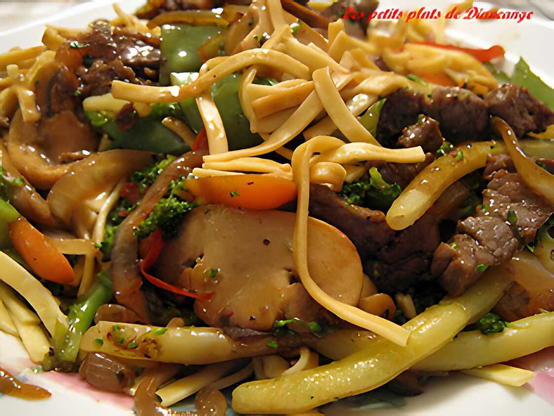 Recette de Rôti de boeuf aux légumes sautés