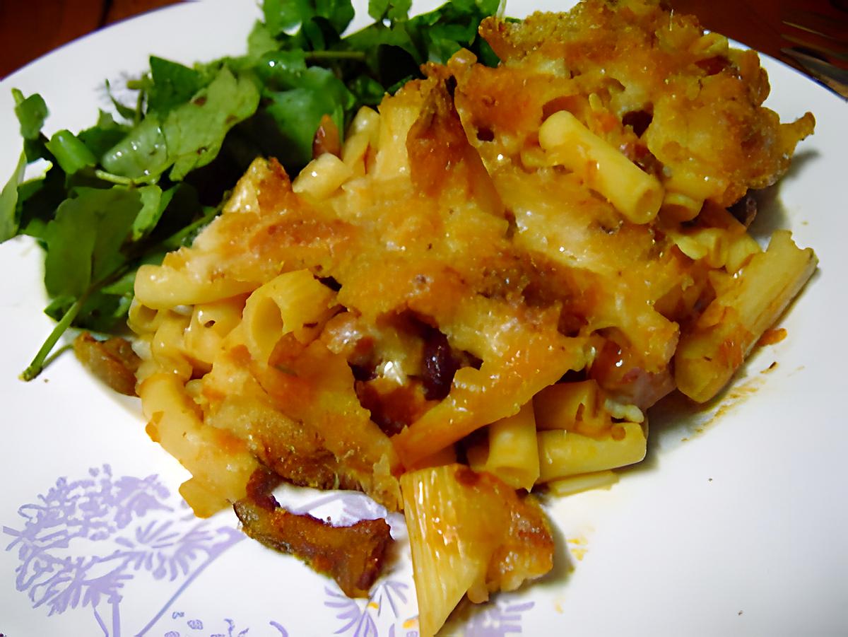 recette Gratin de Penne/Macaroni au Boucané