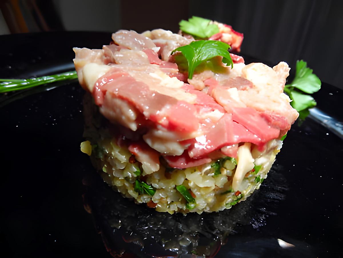 recette tartare de magret de canard et son quinoa