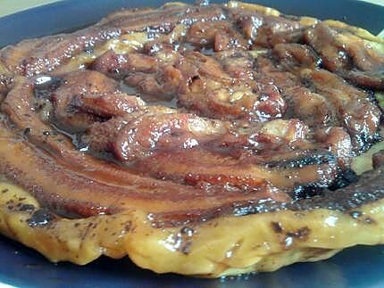 recette Tarte tatin caramelisé aux bananes et pépites de chocolat