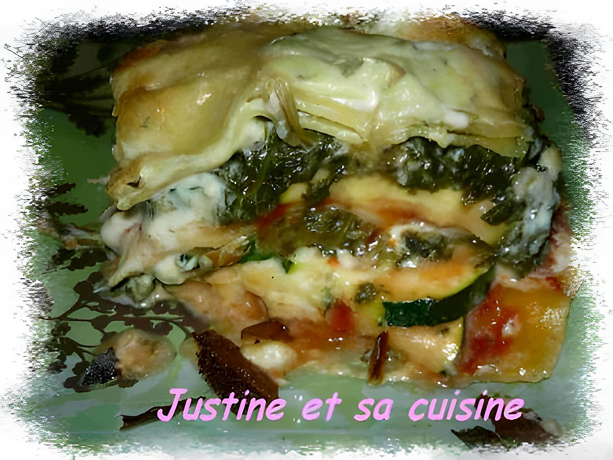 recette Lasagnes de légumes verts sauce au roquefort