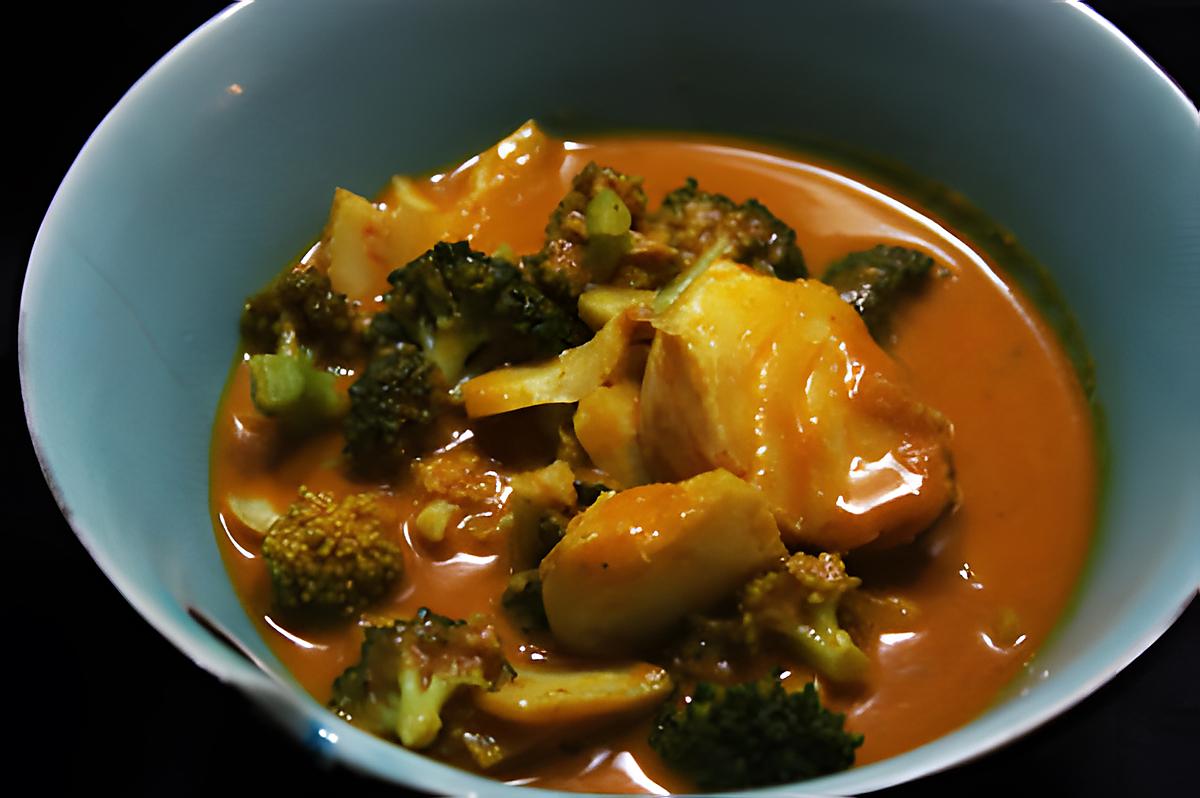 recette Curry de cabillaud et brocoli