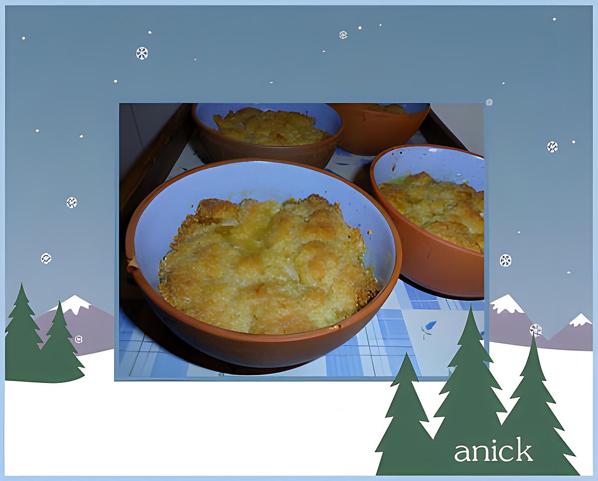 recette Crumble poires et gingembre confit