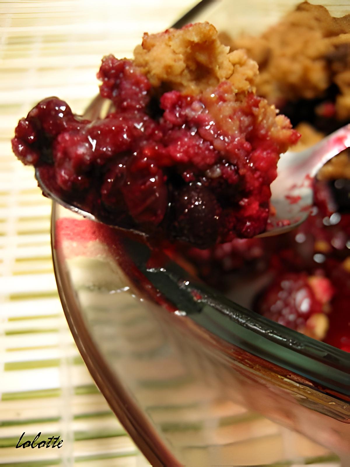 recette Crumble aux fruits rouges et aux amaretti