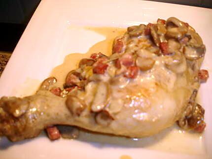 recette Cuisses de Poulet Champignons Lardons