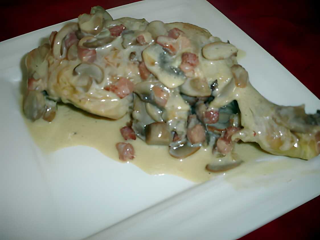 Cuisses de Poulet Champignons Lardons