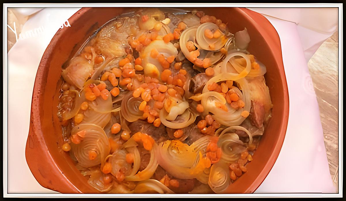 recette Tajine de collier d'agneau aux raisins secs et oignons