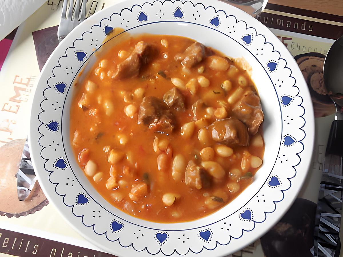 recette MIJOTÉ DE BOEUF-HARICOTS BLANCS A LA TOMATE