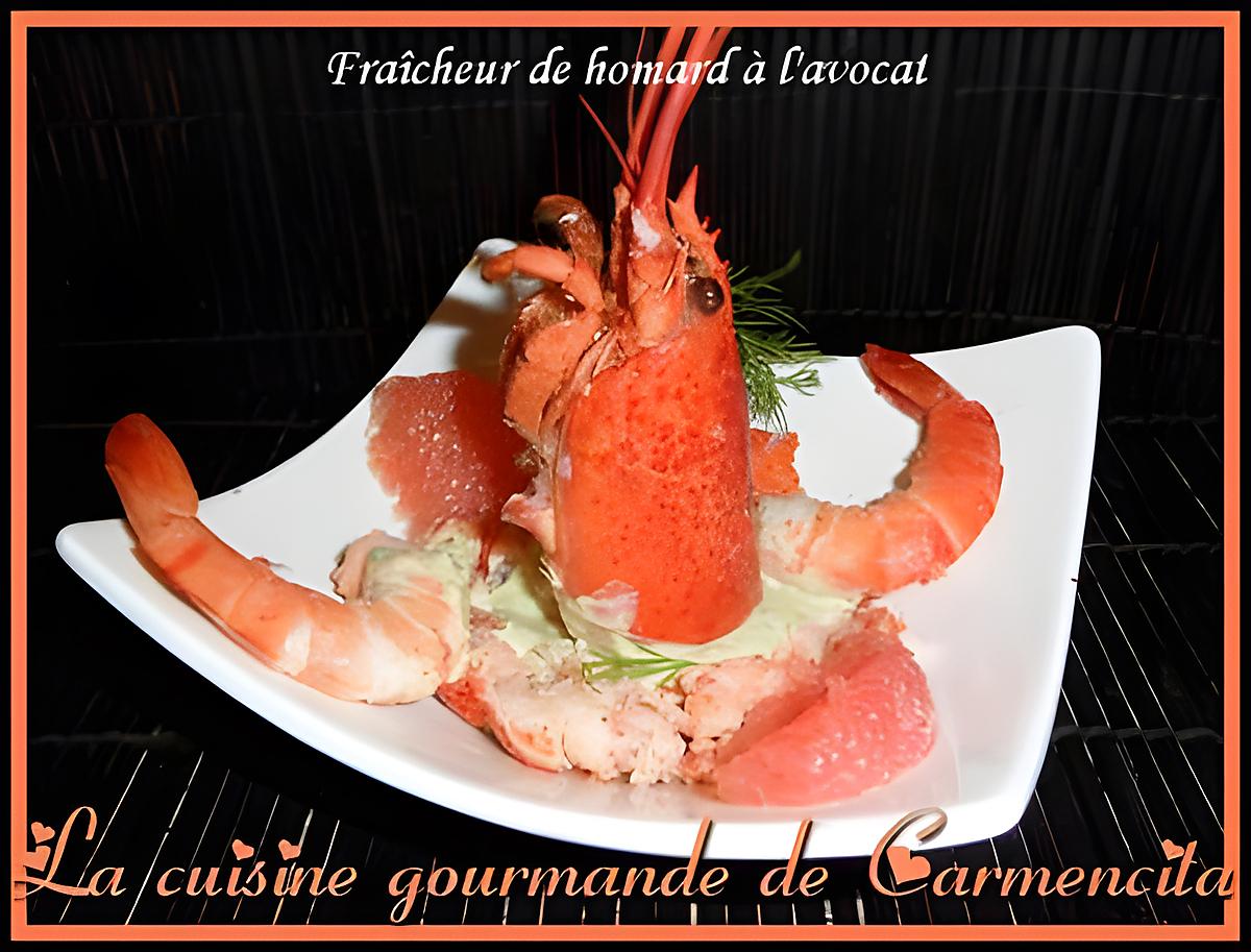 recette Fraîcheur de homard à l'avocat