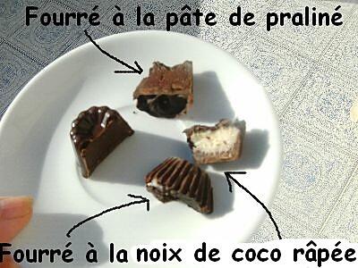 recette Chocolats à la menthe et chocolats à la noix de coco