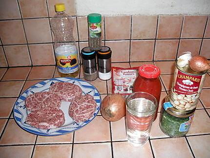 recette Crépinettes de porc mijotées aux champignons