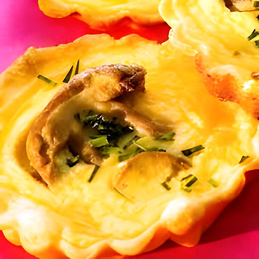 recette Quiches aux girolles et aux cèpes