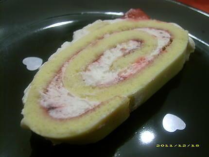 recette bûche de noël chantilly et framboises