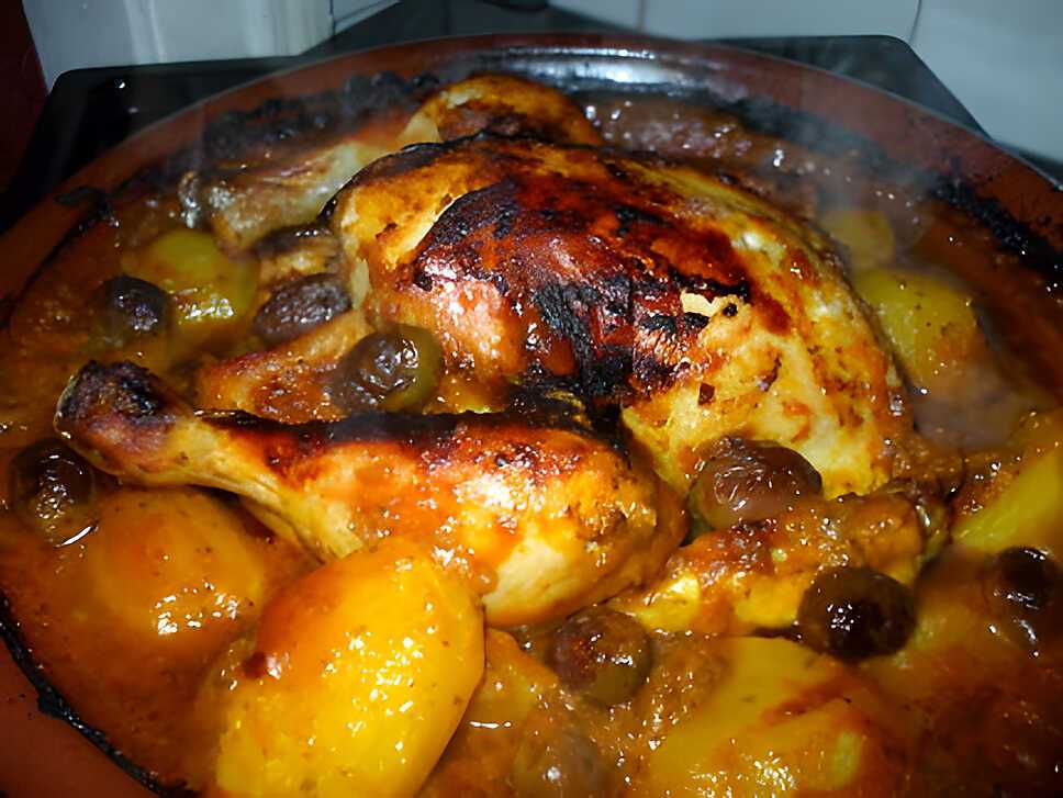 recette Tajine de poulet aux olives.................