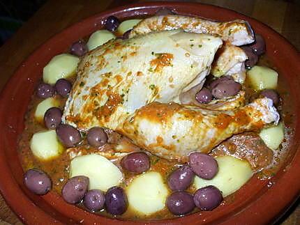 recette Tajine de poulet aux olives.................