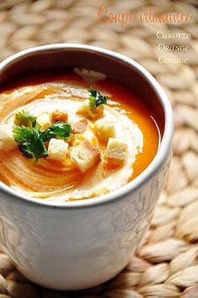 recette Soupe vitaminée à la carotte, courge & orange