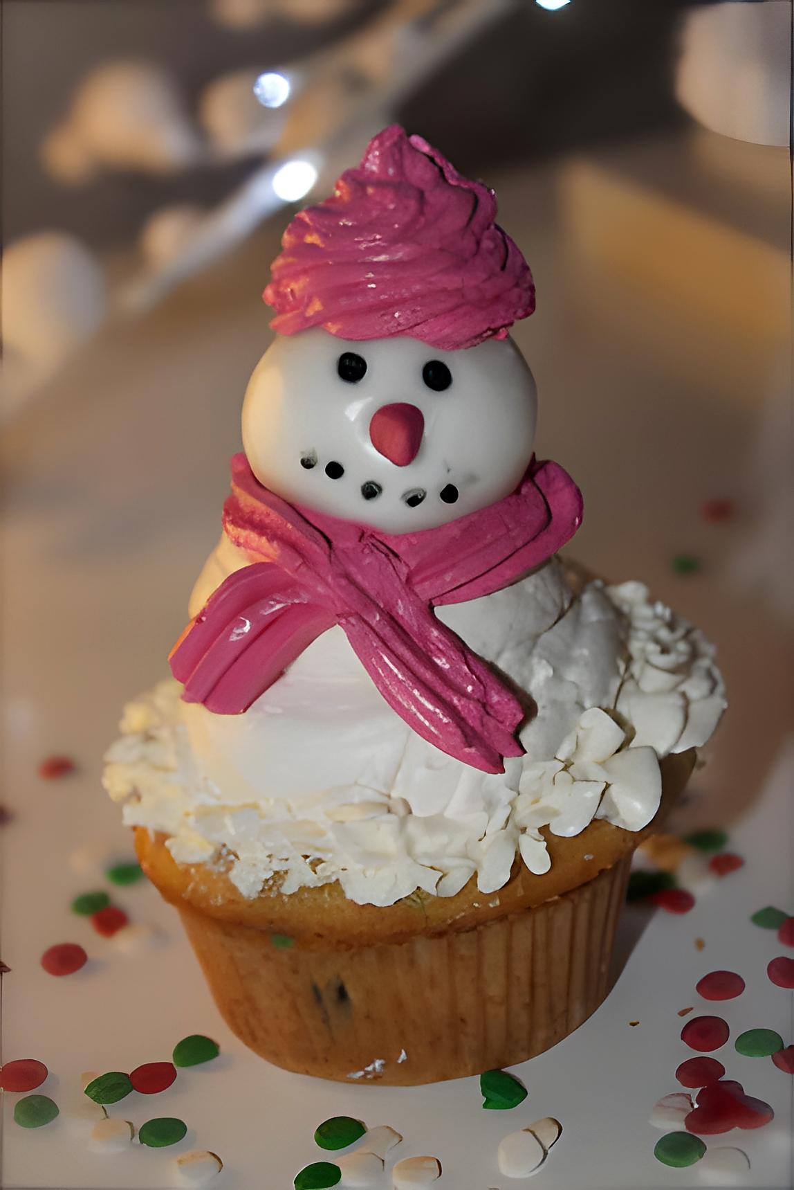 recette cupcake Bonhomme de Neige (Noël)