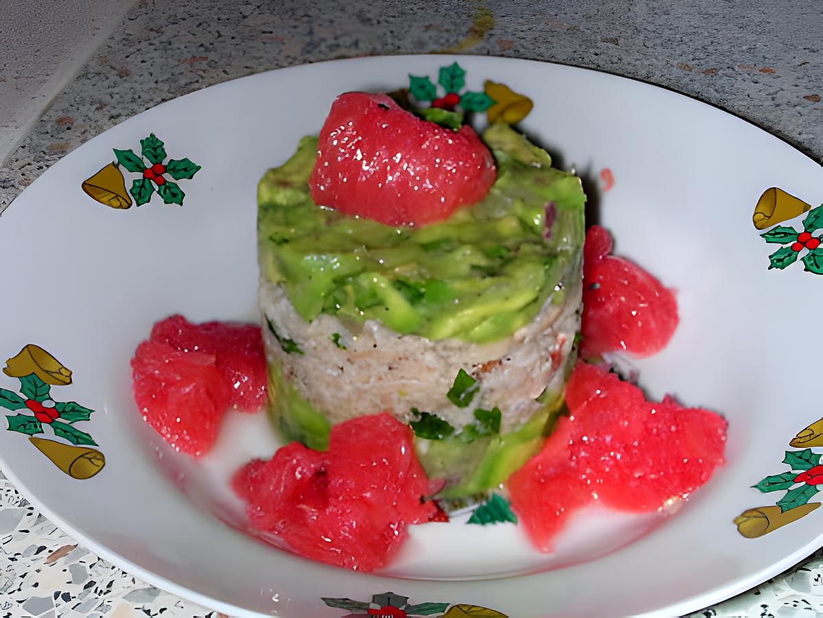 recette Tartare de crabe, avocat et pamplemousse rose